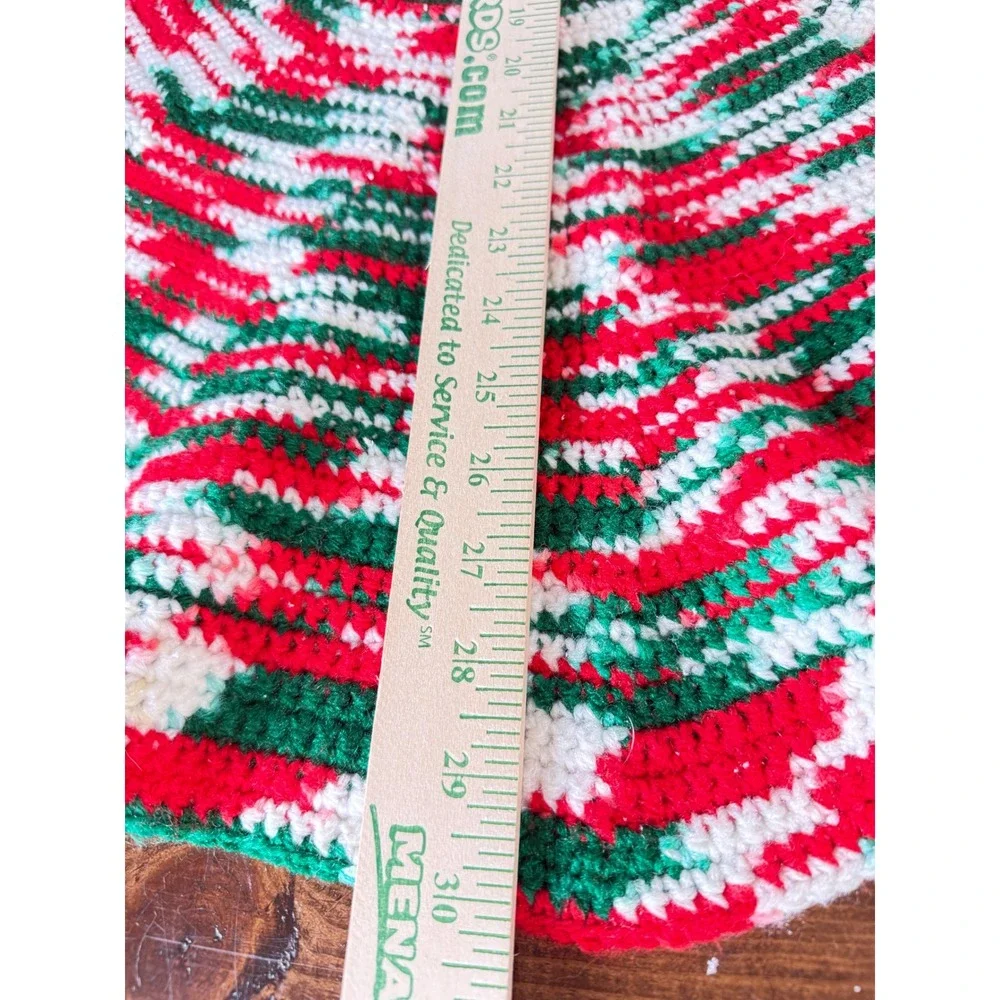 VTG Handmade Crochet Christmas‎ Tree Skirt  30